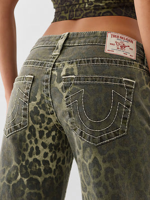 True Religion Jeans Bobbi Low Rise Big T Camo Leopard