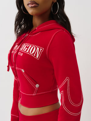 True Religion Hoodie Anniversary Big T Shrnkn Scarlet Sage
