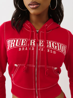 True Religion Hoodie Anniversary Big T Shrnkn Scarlet Sage