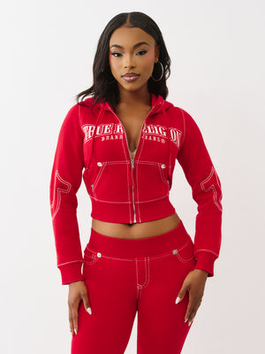 True Religion Hoodie Anniversary Big T Shrnkn Scarlet Sage