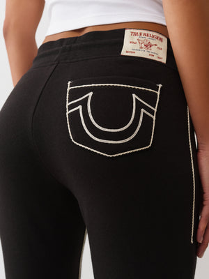 True Religion Sweatpants Rope Stitch Mr Bootcut Jet Black