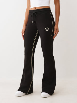 True Religion Sweatpants Rope Stitch Mr Bootcut Jet Black