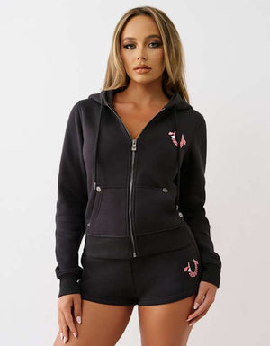 True Religion I Love Tr Classic Zip Hoodie Jet Black