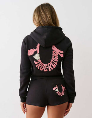 True Religion I Love Tr Classic Zip Hoodie Jet Black