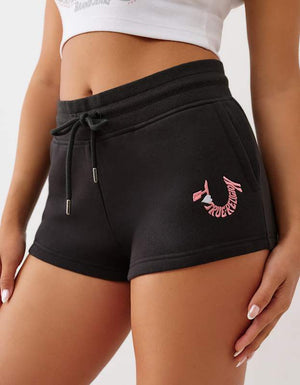 True Religion I Love Tr Mr Fleece Shorts Jet Black