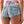 True Religion Spicy Mid Rise Short Flap Light Wash-True Religion