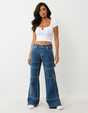 True Religion Bobbi Baggy Carpenter Big T Sargasso Sea