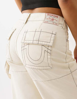 True Religion Bobbi Baggy Carpenter Big T Winter White