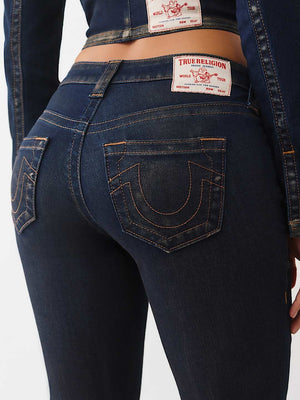 TRUE RELIGION JEANS FOIL JENNIE MR SKINNY DARK WASH