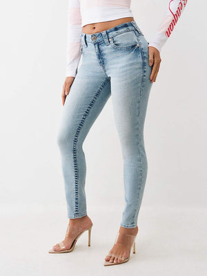 True Religion Jeans Jennie Mr Skinny Flap Big T Light Wash