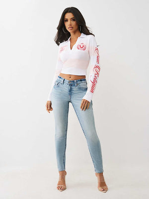 True Religion Jeans Jennie Mr Skinny Flap Big T Light Wash