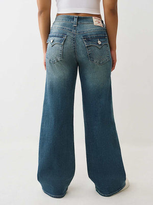 True Religion Jeans Bobbi Baggy Flap Honey Crisp