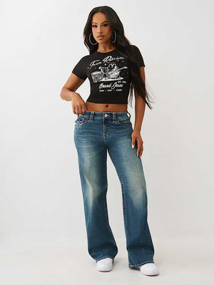 True Religion T-Shirt Crystal Buddha Ss Baby Jet Black