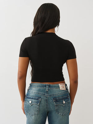 True Religion T-Shirt Crystal Buddha Ss Baby Jet Black