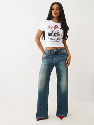 True Religion T-Shirt Crystal Buddha Ss Baby Optic White