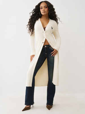 True Religion Faux Fur Duster Cardigan Winter White