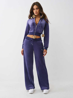 True Religion Hoodie Crystal Velour Shrunken Astral Aura