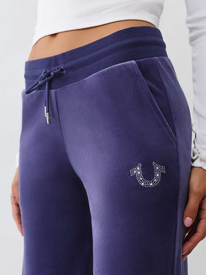 True Religion Sweatpants Crystal Hs Velour Straight Leg Astral Aura