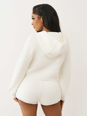 True Religion Sweater Hoodie Emb Pullover Winter White