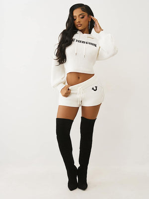 True Religion Shorts Embroidered Winter White