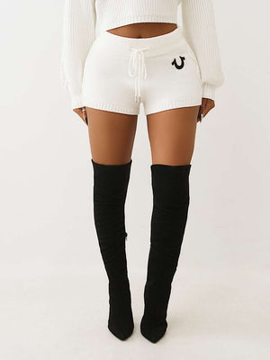 True Religion Shorts Embroidered Winter White