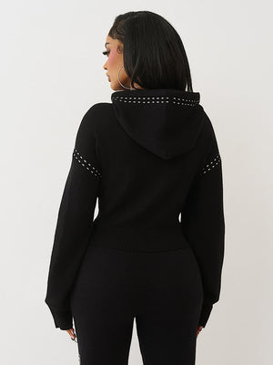 TRUE RELIGION HOODIE JET BLACK