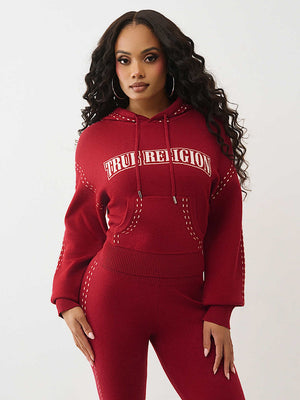 TRUE RELIGION HOODIE RHUBARB RED
