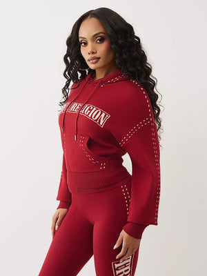 TRUE RELIGION HOODIE RHUBARB RED