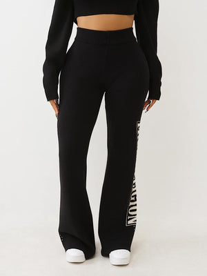 TRUE RELIGION SWEATPANTS JACQUARD RELAXED JET BLACK