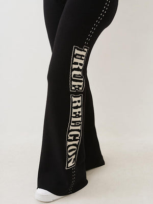 TRUE RELIGION SWEATPANTS JACQUARD RELAXED JET BLACK