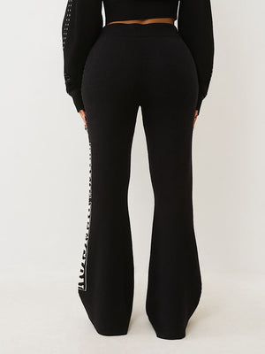 TRUE RELIGION SWEATPANTS JACQUARD RELAXED JET BLACK