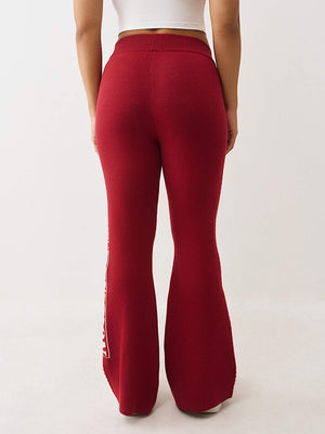 TRUE RELIGION SWEATPANTS JACQUARD RELAXED RHUBARB RED