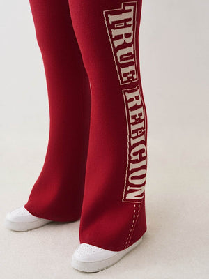 TRUE RELIGION SWEATPANTS JACQUARD RELAXED RHUBARB RED