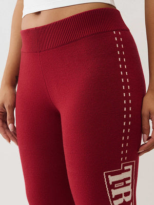 TRUE RELIGION SWEATPANTS JACQUARD RELAXED RHUBARB RED