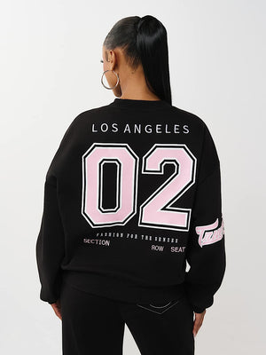 True Religion Sweater Boyfriend Pullover Jet Black