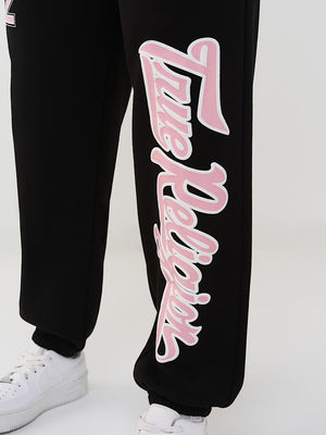 True Religion Jogger Fleece Boyfriend Jet Black