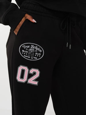 True Religion Jogger Fleece Boyfriend Jet Black