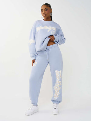 True Religion Jogger Fleece Boyfriend Brunnera Blue