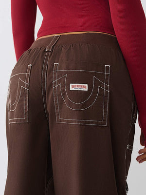 True Religion Pants Ripstop Tapered Baggy Chicory Coffee