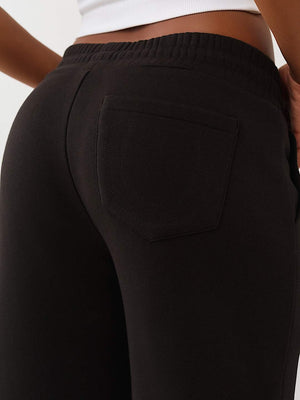 True Religion Pants Crystal Wide Leg Jet Black