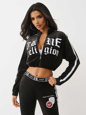 TRUE RELIGION JACKET APPLIQUE JET BLACK