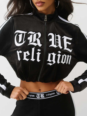 TRUE RELIGION JACKET APPLIQUE JET BLACK