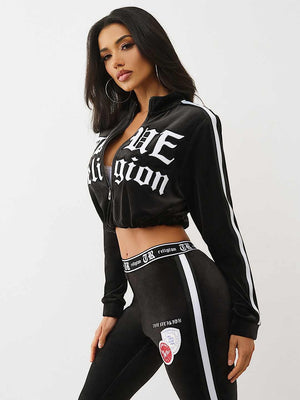 TRUE RELIGION JACKET APPLIQUE JET BLACK