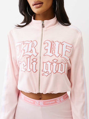 TRUE RELIGION JACKET APPLIQUE JET MARY'S ROSE