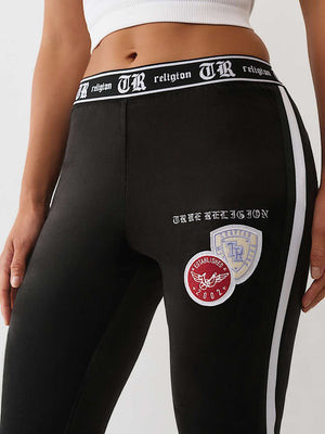 TRUE RELIGION SWEATPANTS VELOUR BOOTCUT JET BLACK