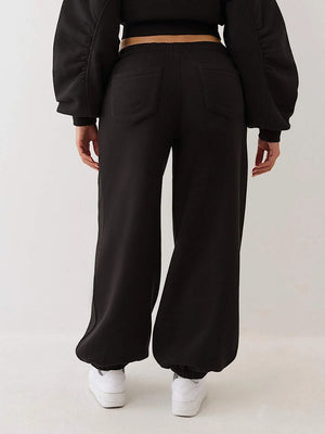 True Religion Jogger Crystals Leopard  Jet Black