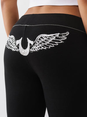 True Religion Sweatpants Crystsl Wing Big T Mr Jet Black