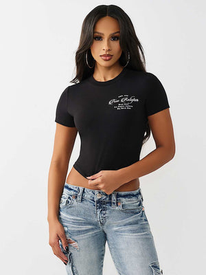 True Religion T-Shirt Crystal Buddha Ss Baby Jet Black