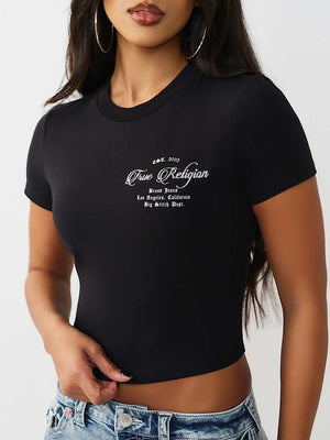 True Religion T-Shirt Crystal Buddha Ss Baby Jet Black