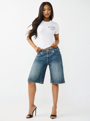 True Religion T-Shirt Crystal Buddha Ss Baby Optic White